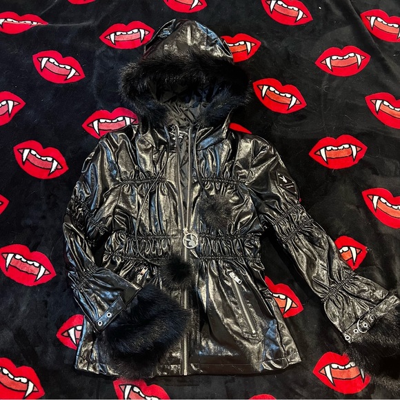 Playboy by Dolls Kill - PUFFER JACKET WITH FAUX FUR TRIM